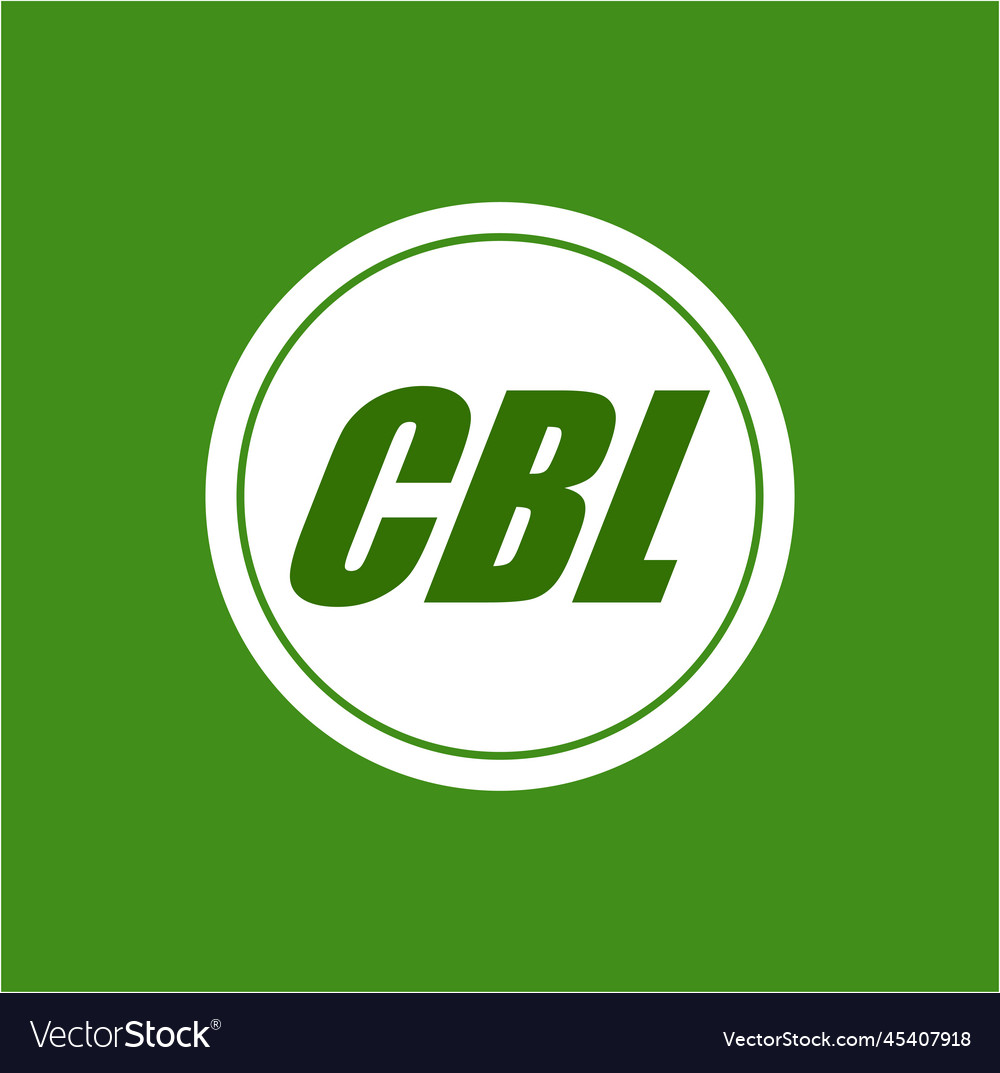 Cbl company name initial letters icon with green