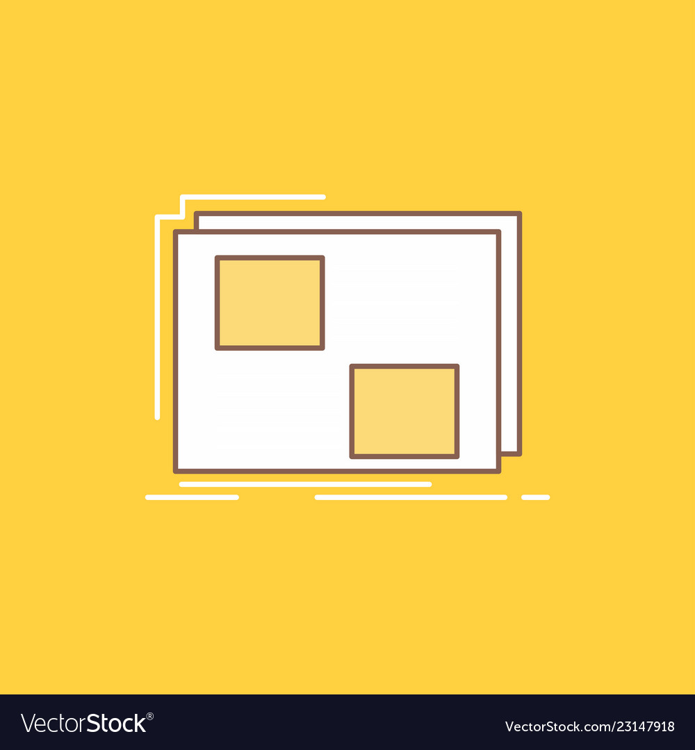 Content design frame page text flat line filled vector image Content design frame page text flat line filled