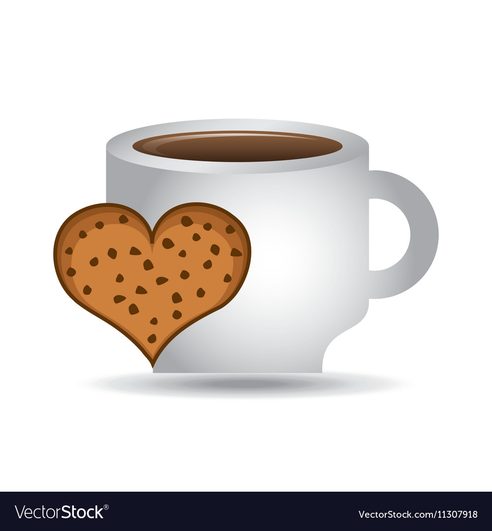 Cup coffee heart cookie bakery icon design graphic