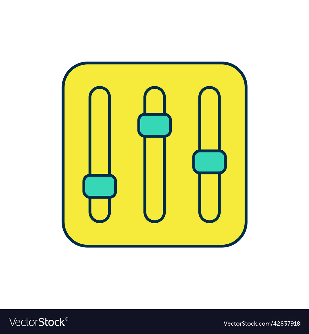 Filled outline sound mixer controller icon