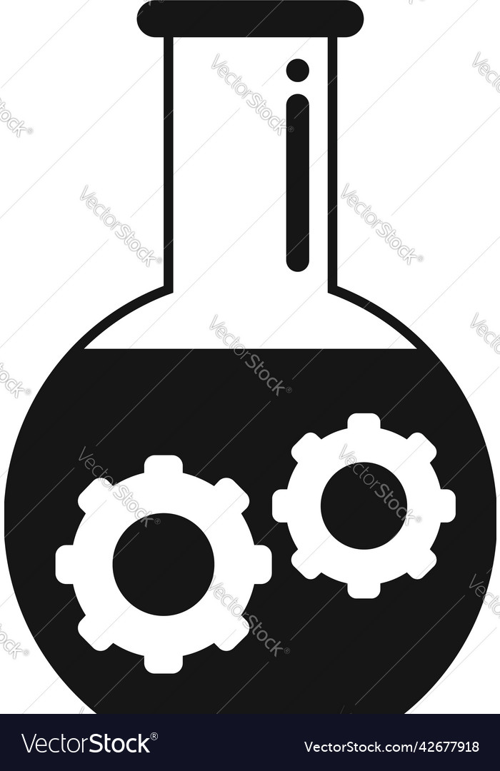 Flask gear control icon simple business Royalty Free Vector