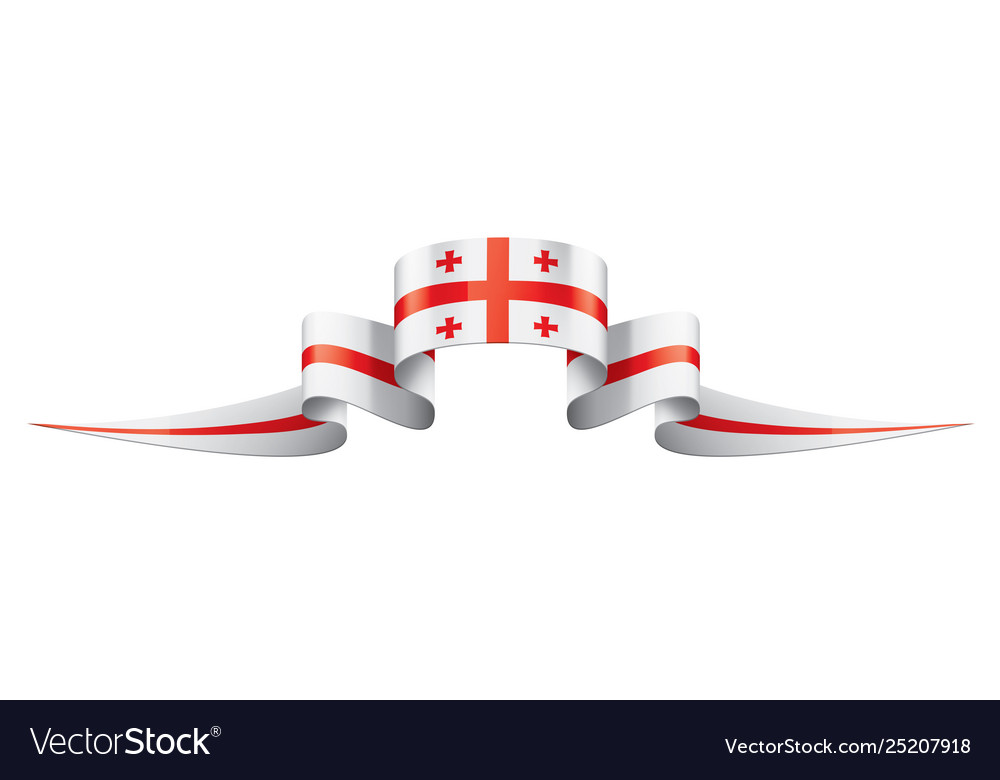 Georgia Flag On A White Royalty Free Vector Image