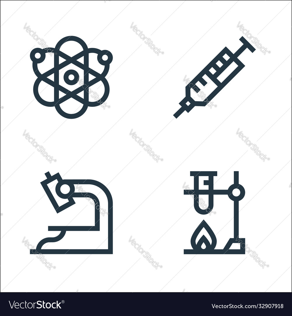 Laboratory line icons linear set quality Vector Image Laboratory line icons linear set quality