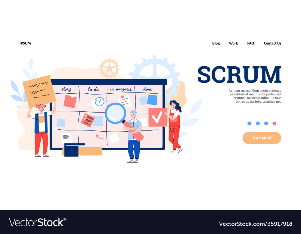 Landing page template with concept agile vector image Landing page template with concept agile