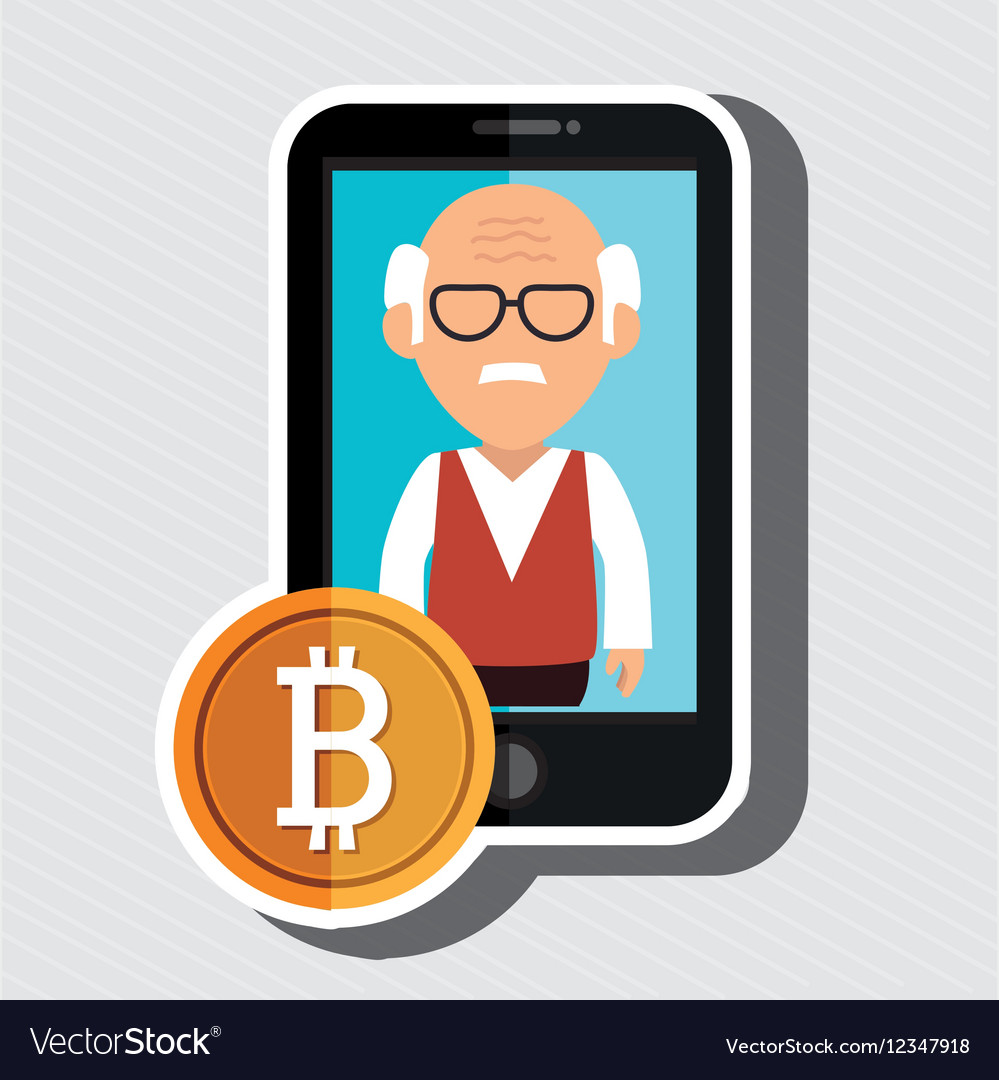 Man smartphone bit coin