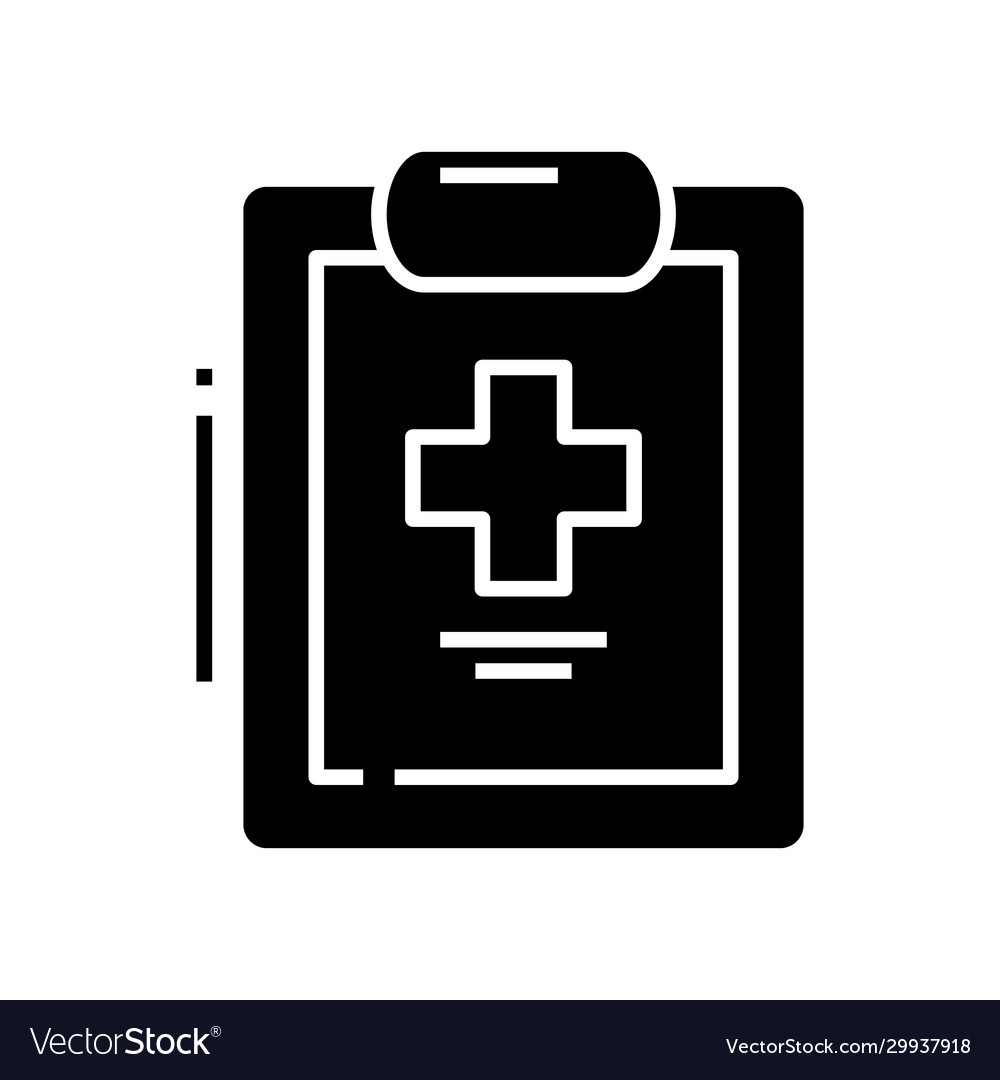 Medizin Empfang schwarzes Icon Konzept