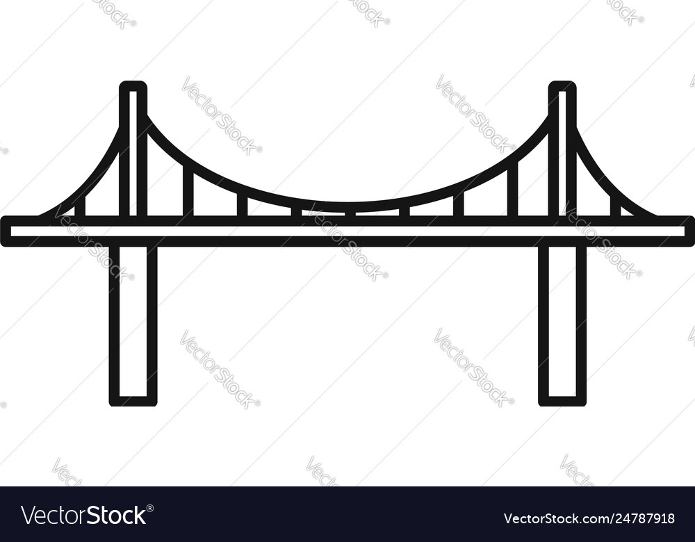 Park bridge icon outline style Royalty Free Vector Image