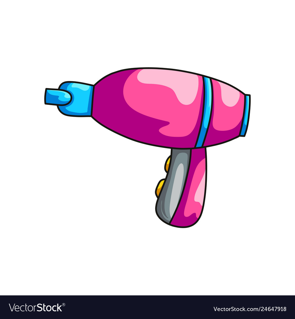 Pink Professional Hair Dryer Hairdressing Vector Image