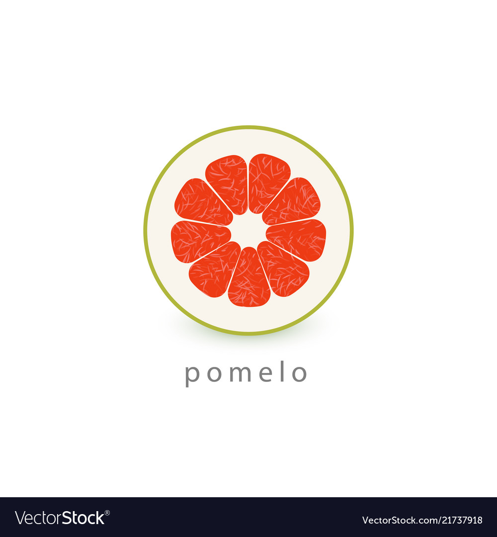 Pomelo simple icon vegan logo template Royalty Free Vector