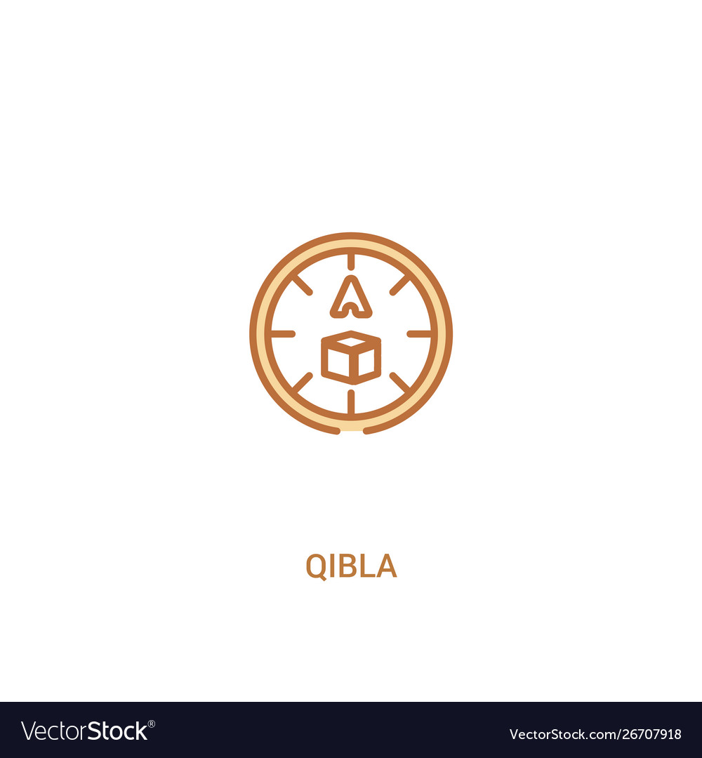 Qibla concept 2 colored icon simple line element vector image Qibla concept 2 colored icon simple line element