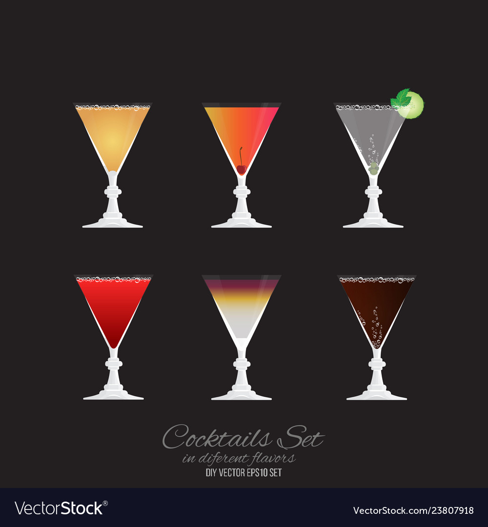 Set of 6 cocktails