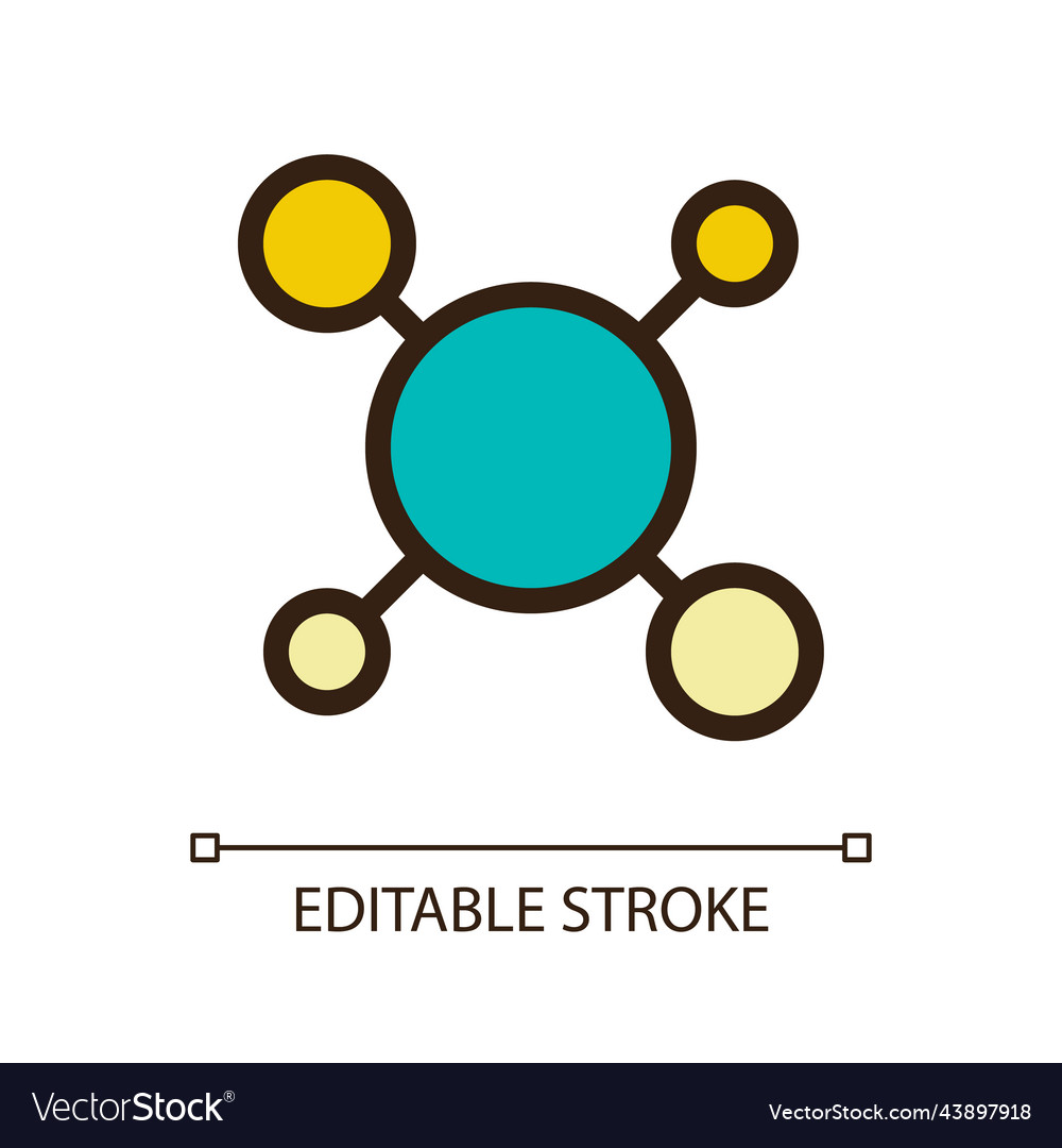 Structure of molecules pixel perfect rgb color ui vector image Structure of molecules pixel perfect rgb color ui