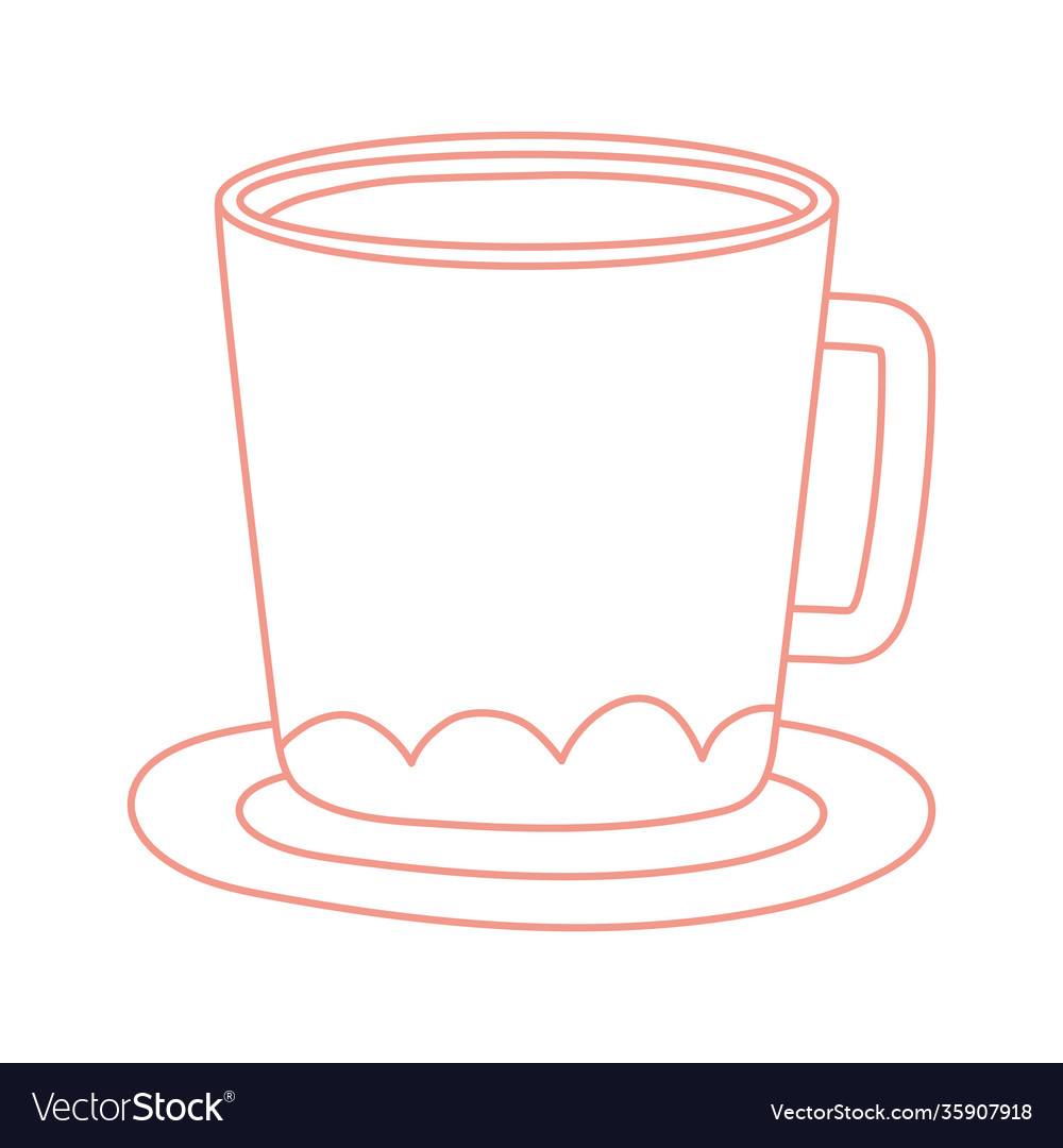 Tea and coffee cup in saucer icon line style