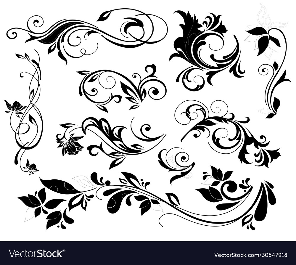 Variety decorative elements set