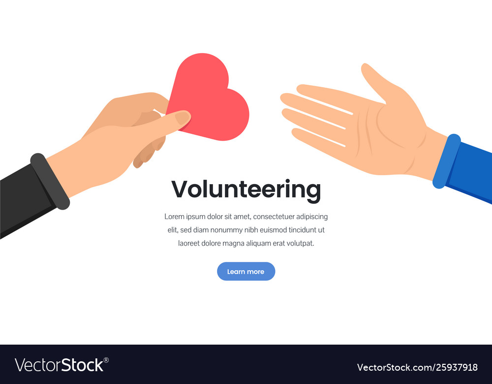 Volunteering organization flat landing page