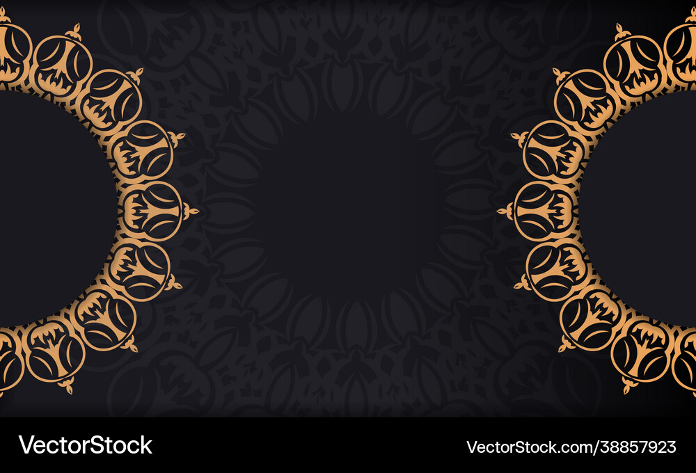 Black background with luxury vintage ornaments Vector Image