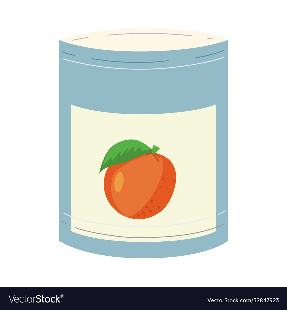 Canned food cartoon on white background