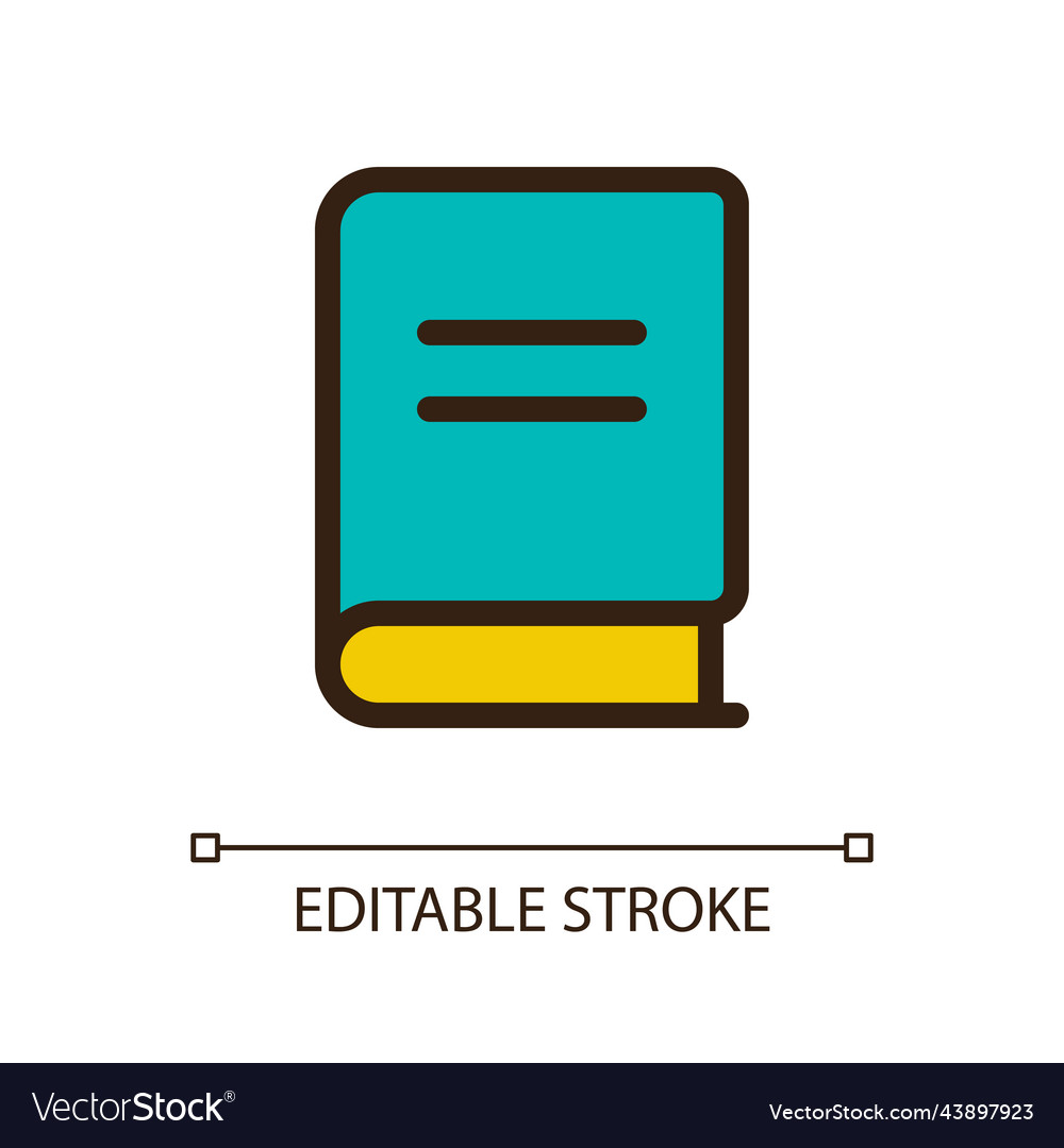 Closed book pixel perfect rgb color ui icon vector image Closed book pixel perfect rgb color ui icon