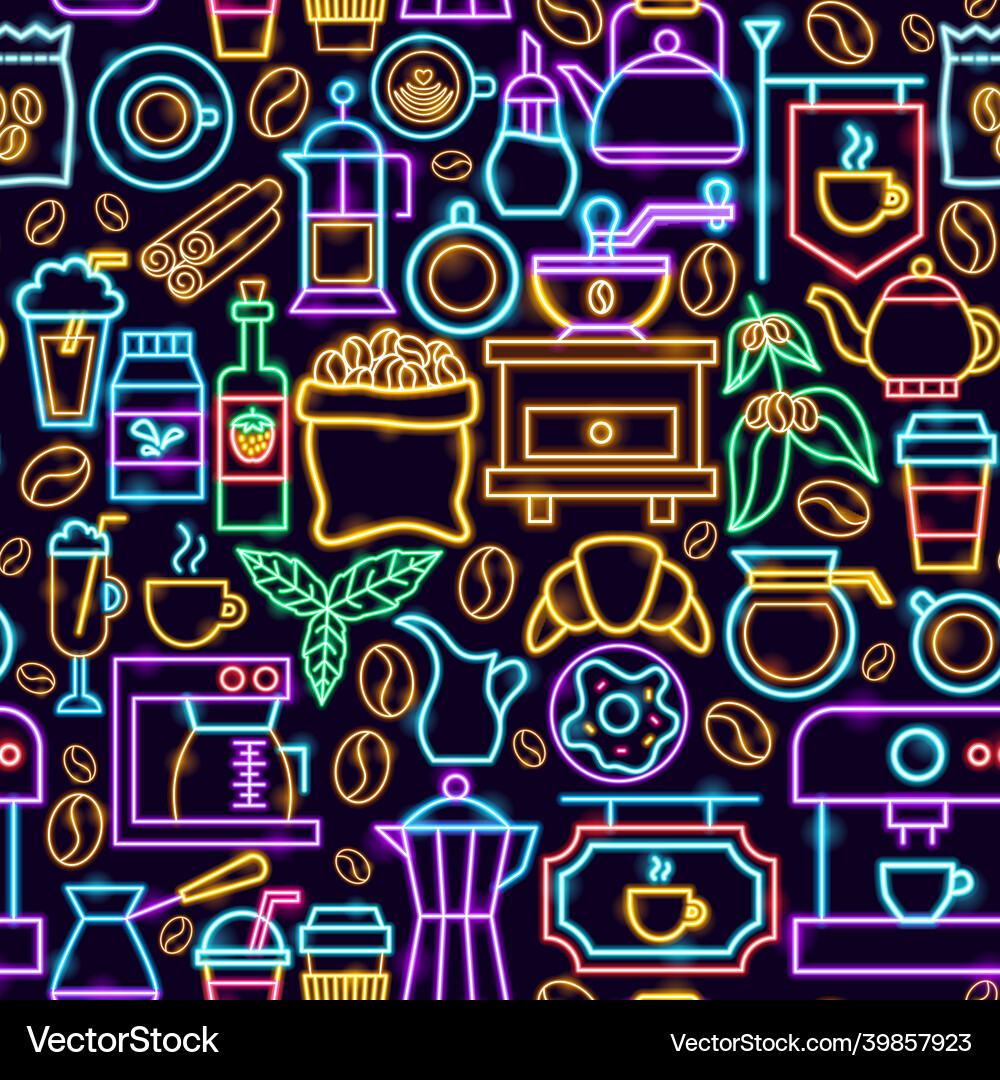 Coffee seamless pattern Royalty Free Vector Image