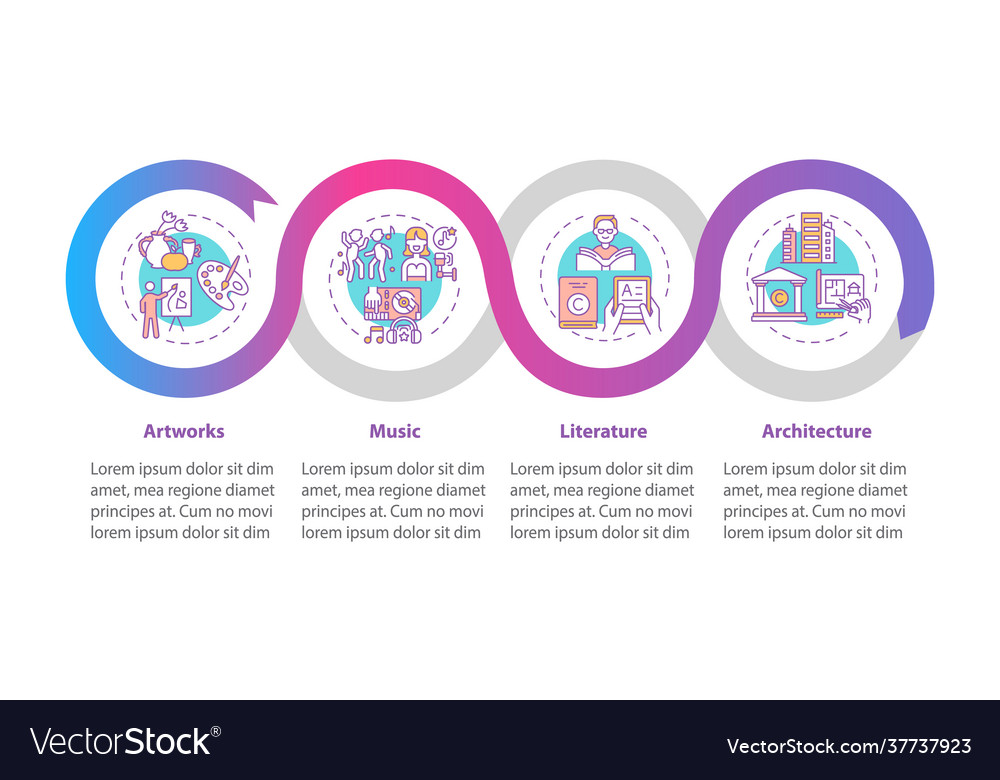 Copyrightable works infographic template Vector Image