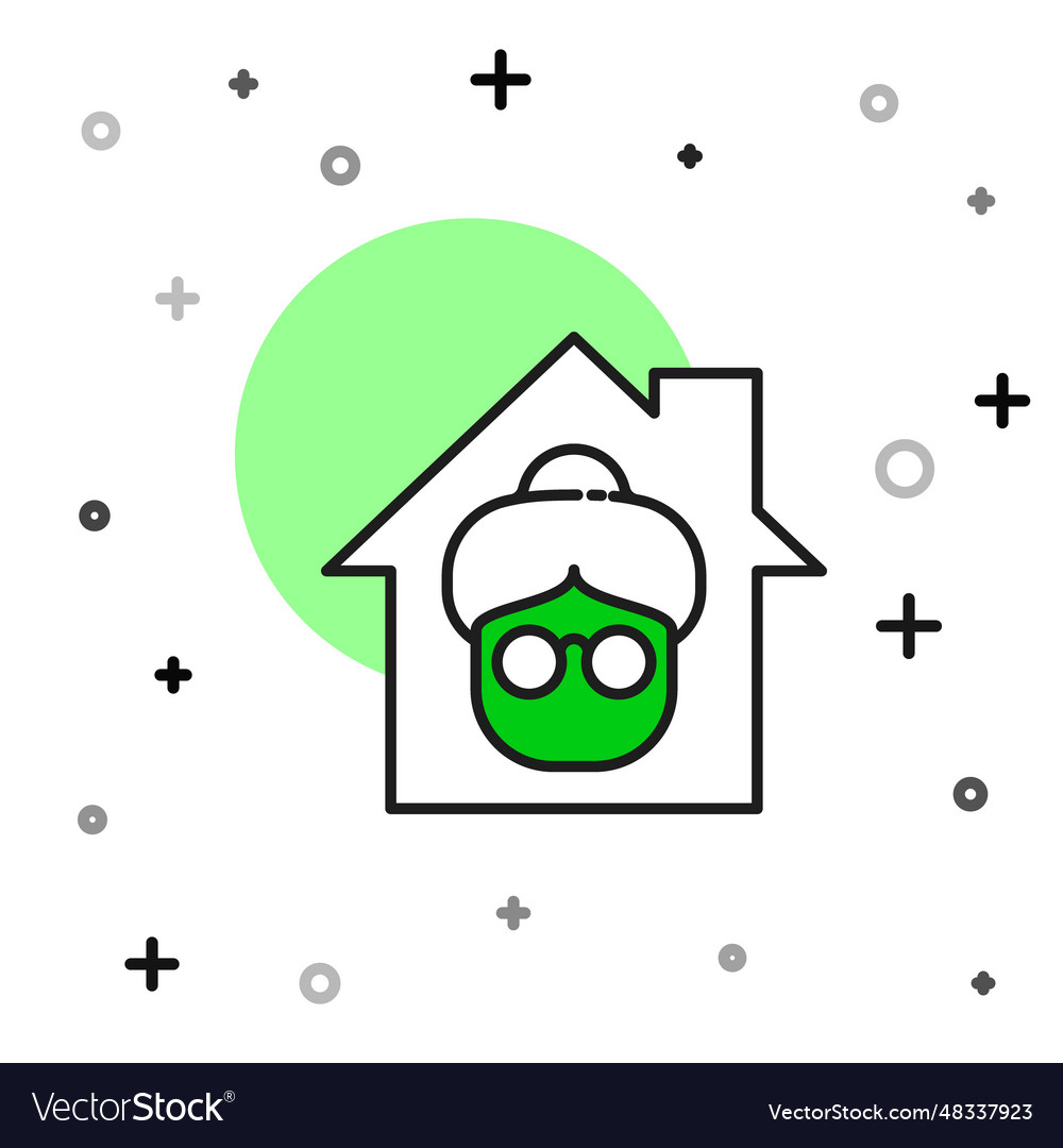 Filled outline nursing home building icon Vector Image