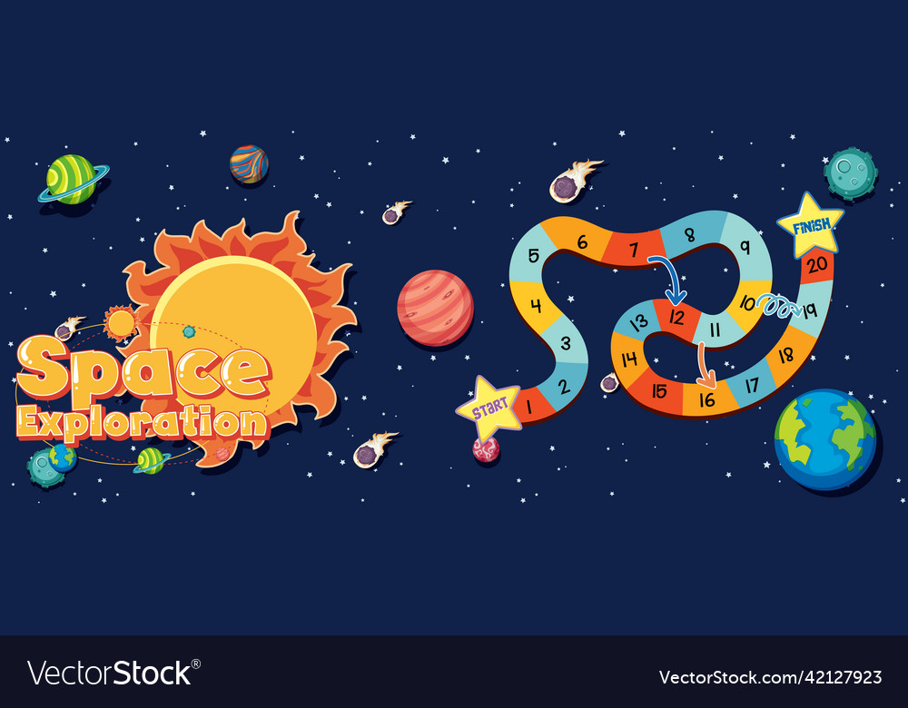 Game template with space theme background