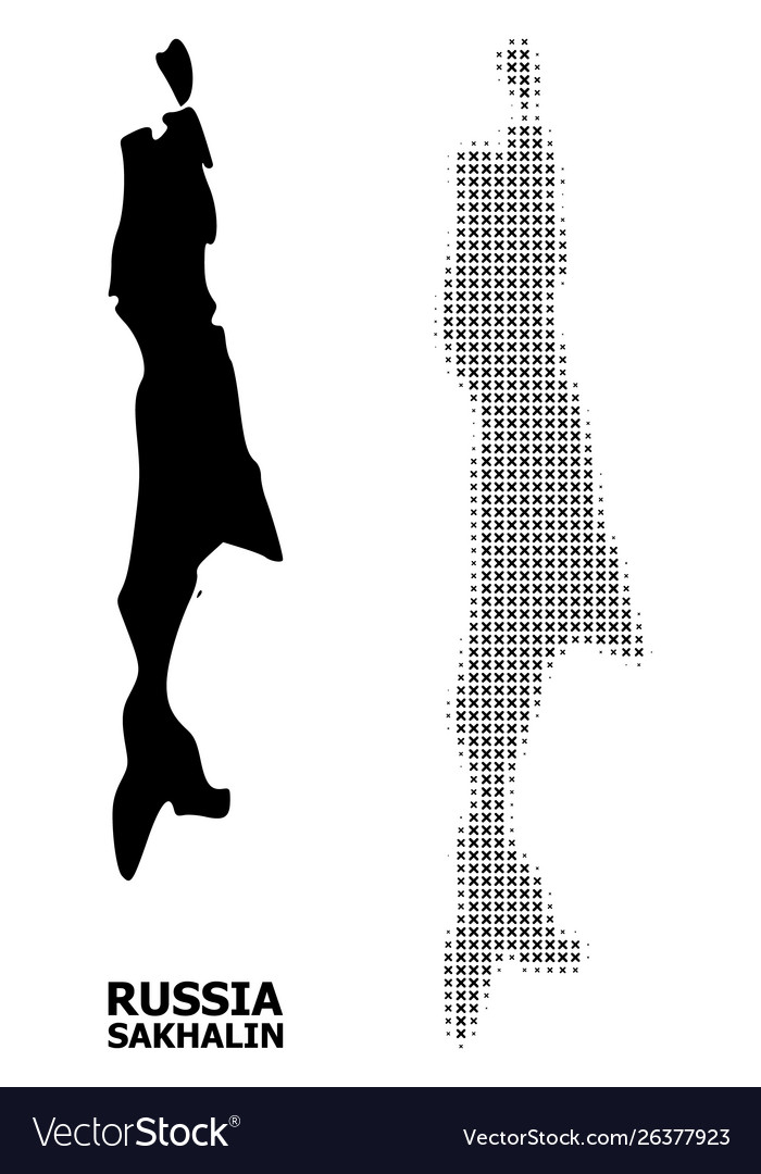 Halftone pattern and solid map sakhalin