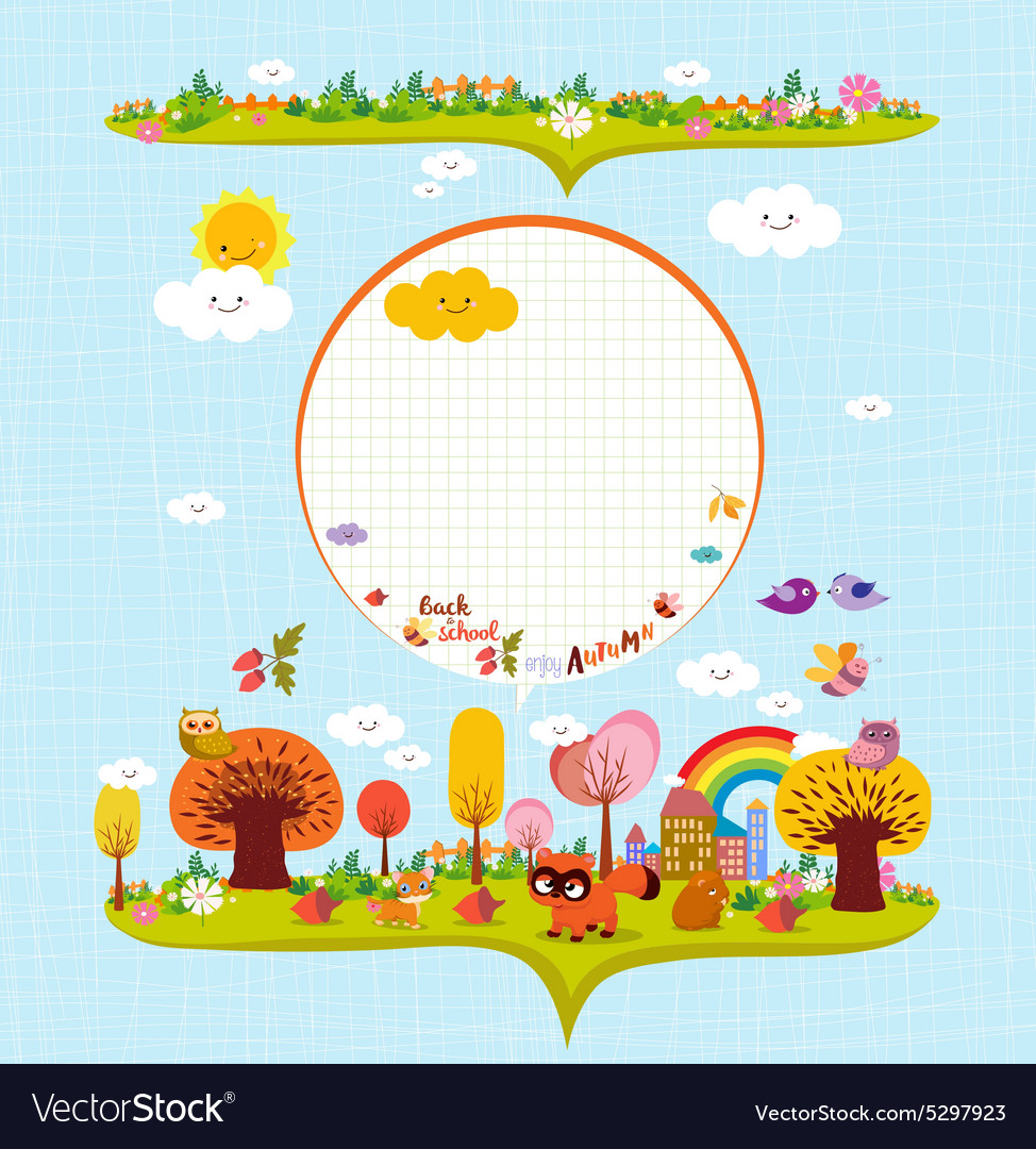 Hello autumn design elements for notebook note