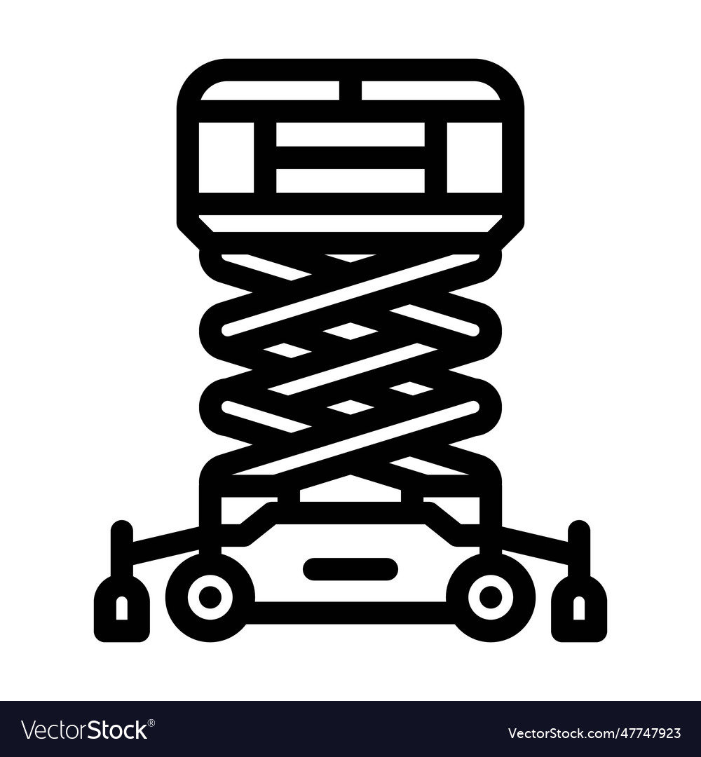 Hydraulic lift platform civil engineer line icon