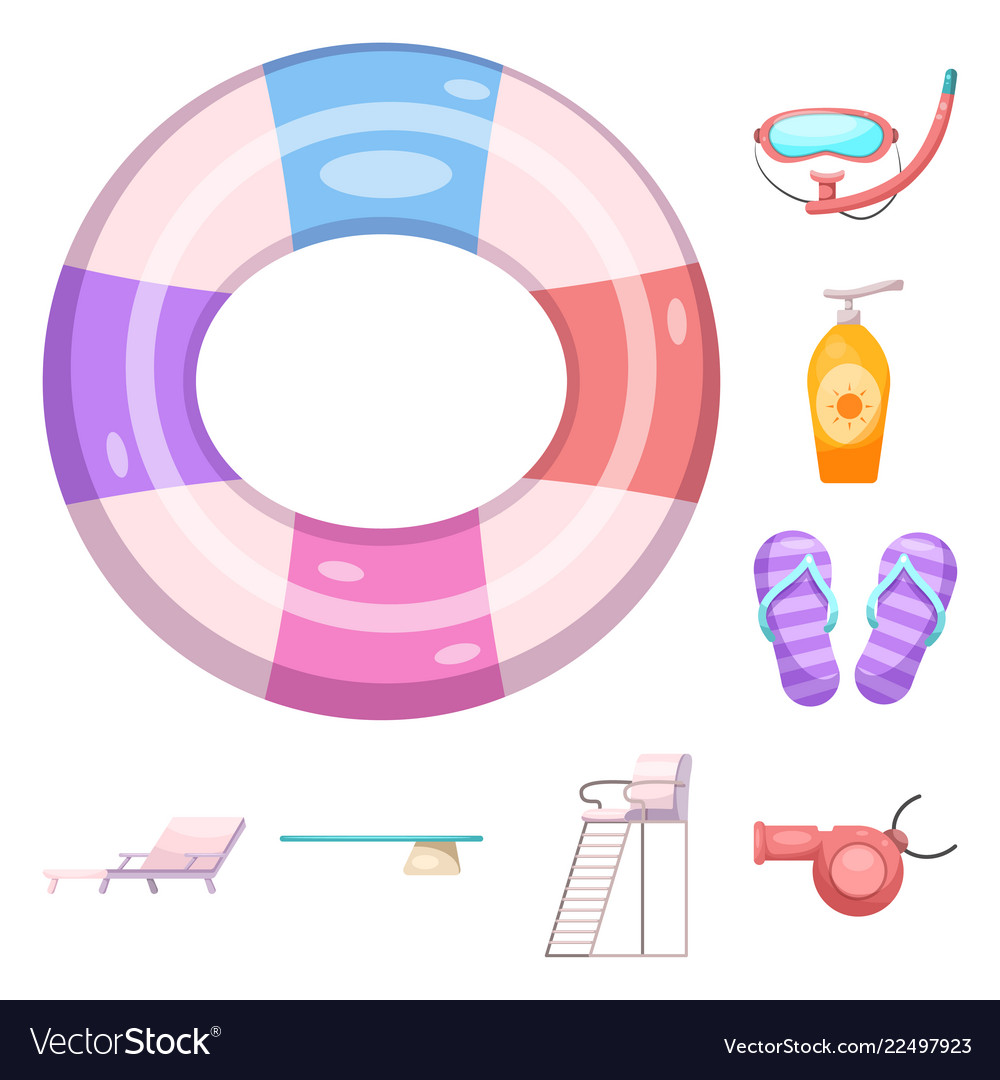 Isolated object of pool and swimming logo set vector image Isolated object of pool and swimming logo set