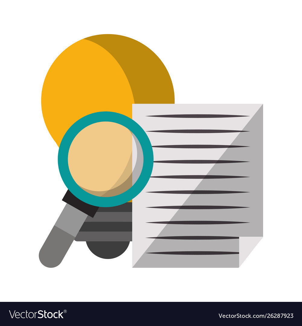 Magnifying glass checking system cartoon Vector Image