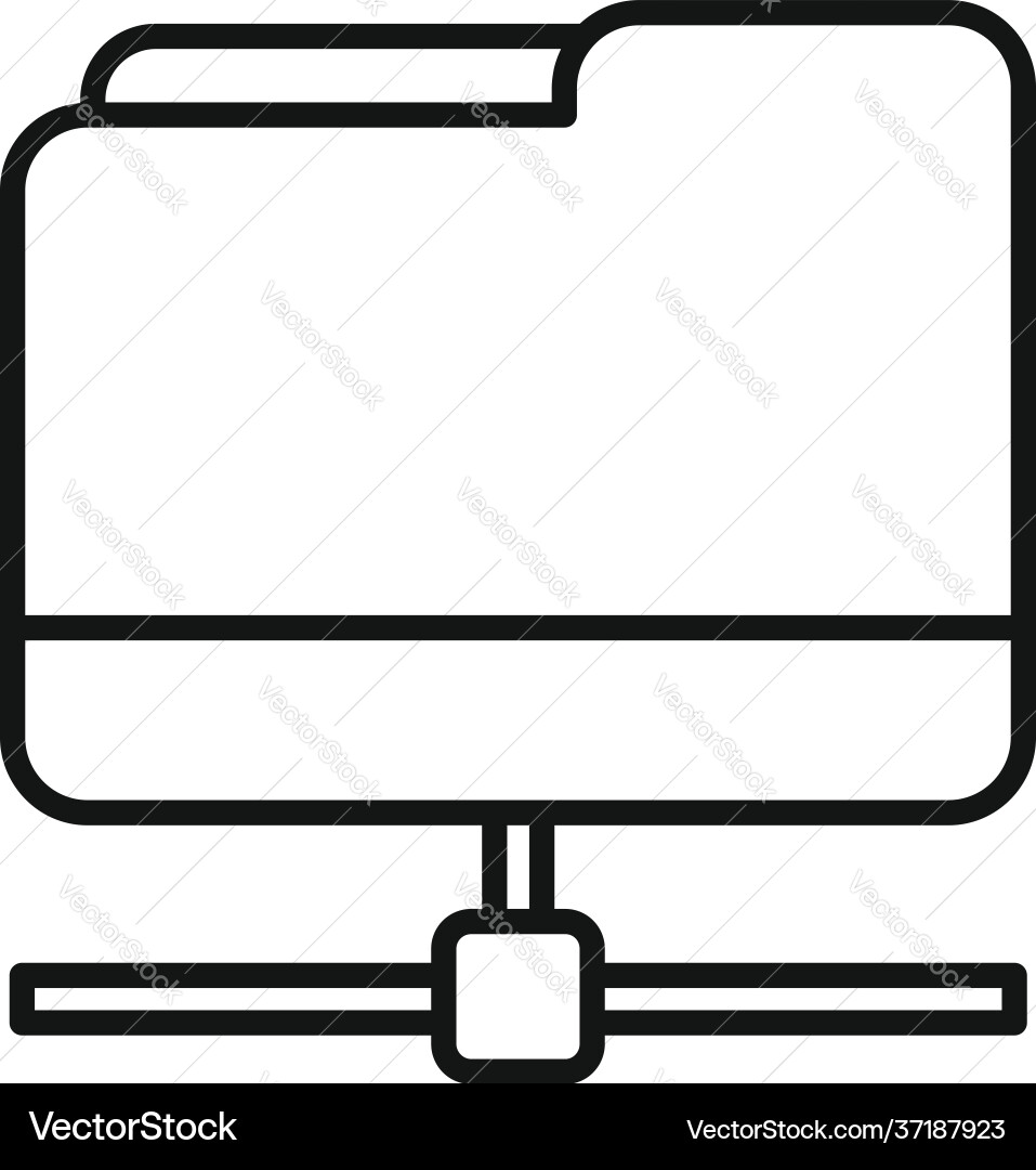 Network folder icon outline style Royalty Free Vector Image