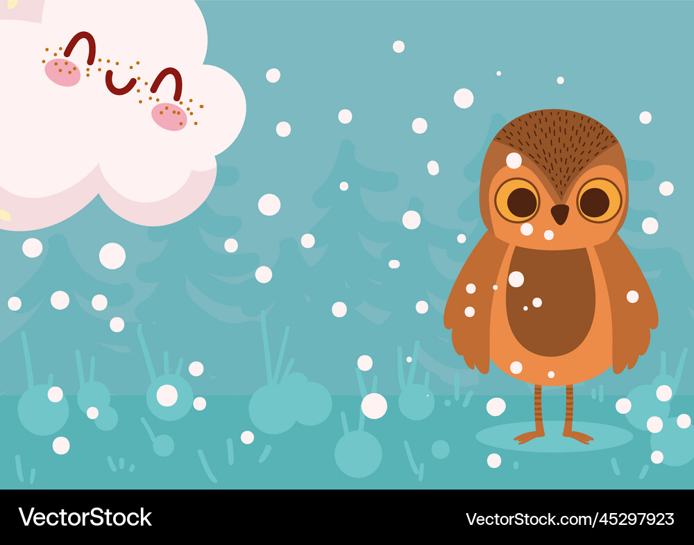 Owl and sky cloud Royalty Free Vector Image - VectorStock