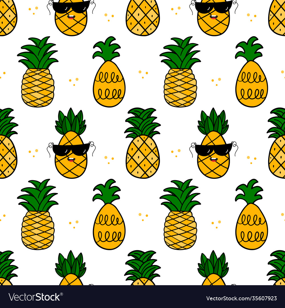 Pineapples in different sizes and shapes pattern