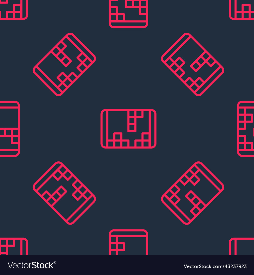 Red line portable video game console icon isolated Vector Image Red line portable video game console icon isolated