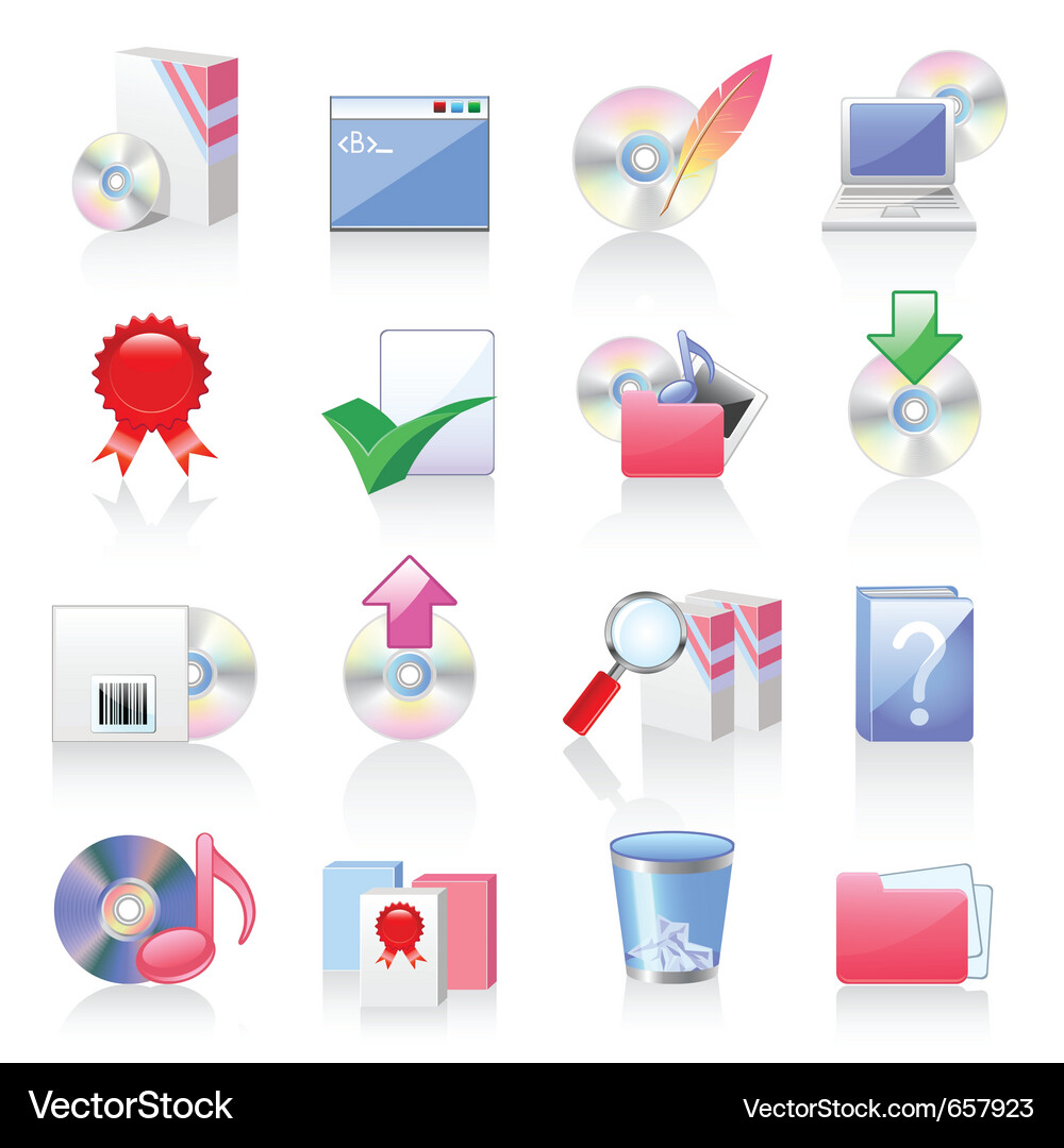 Software and application icons Royalty Free Vector Image
