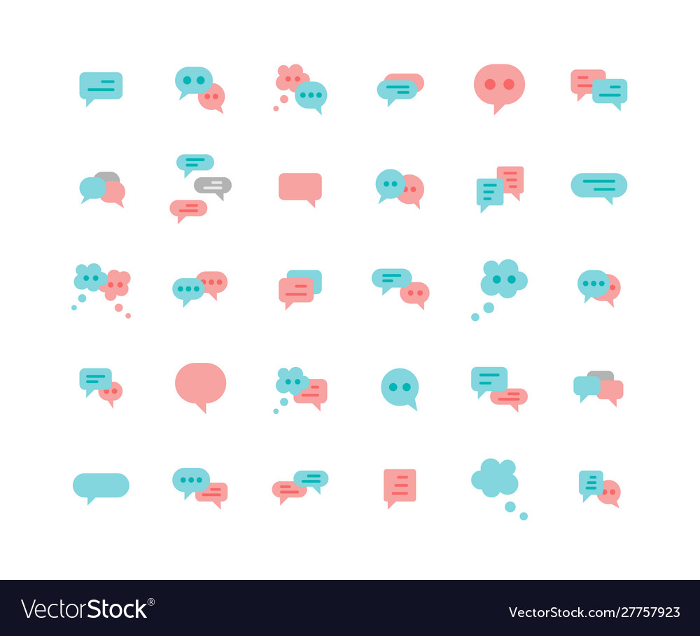 Speech bubble flat icon set