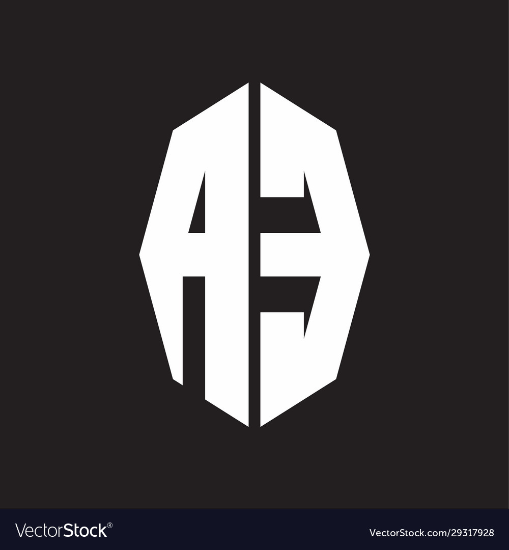 Ae logo monogram with octagonal ribbon style