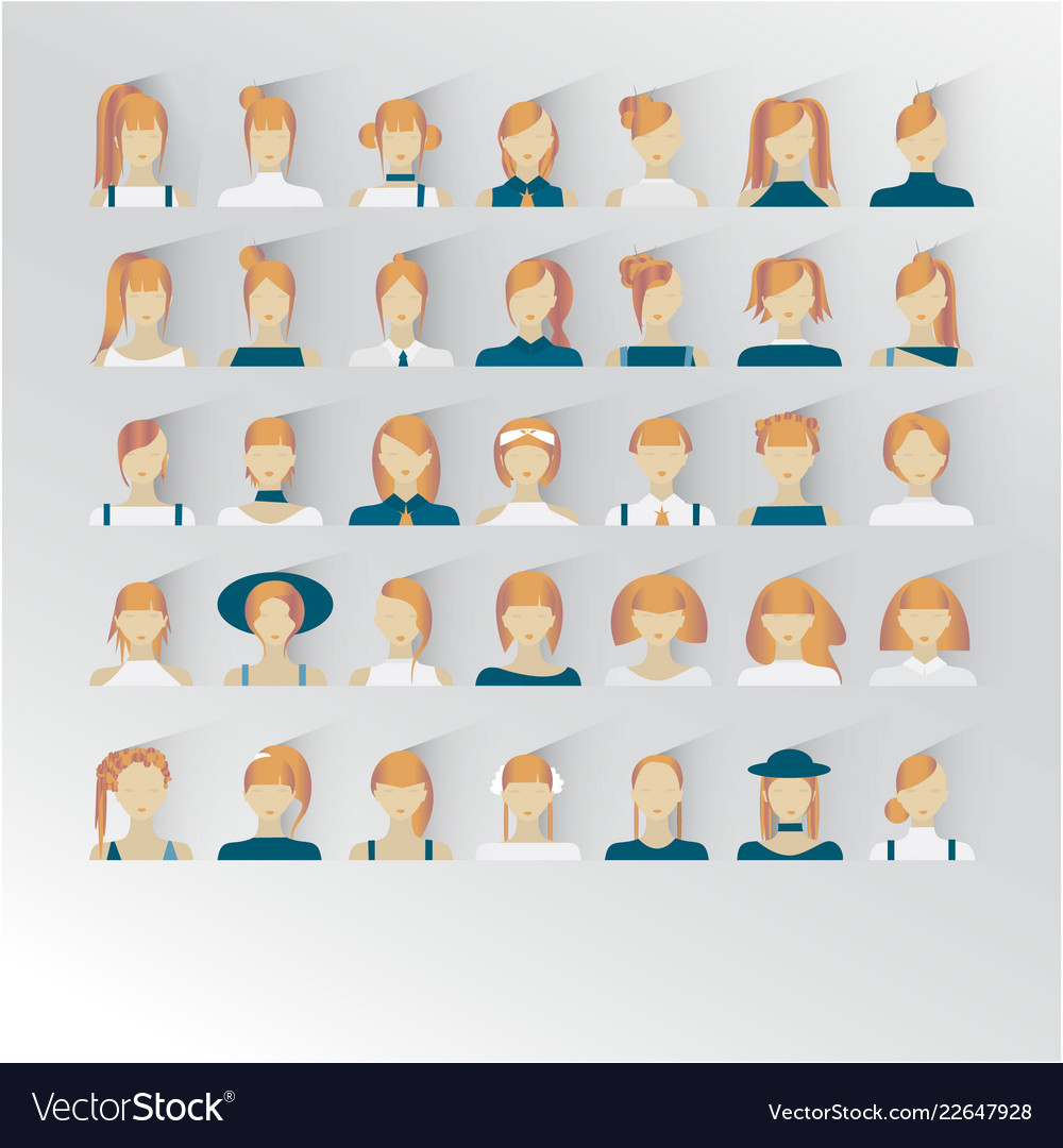 Avatar female blond hair human faces social Vector Image