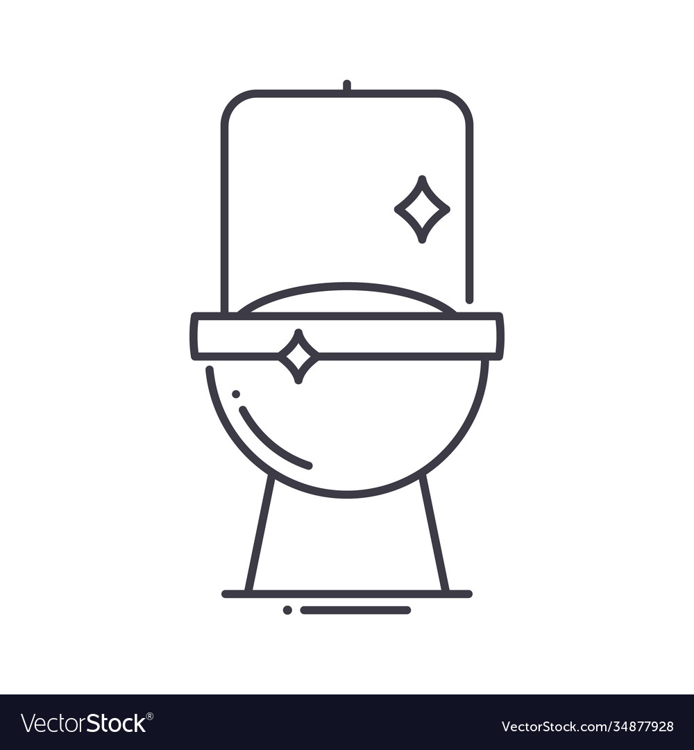 Clean wc icon linear isolated thin Vector Image Clean wc icon linear isolated thin