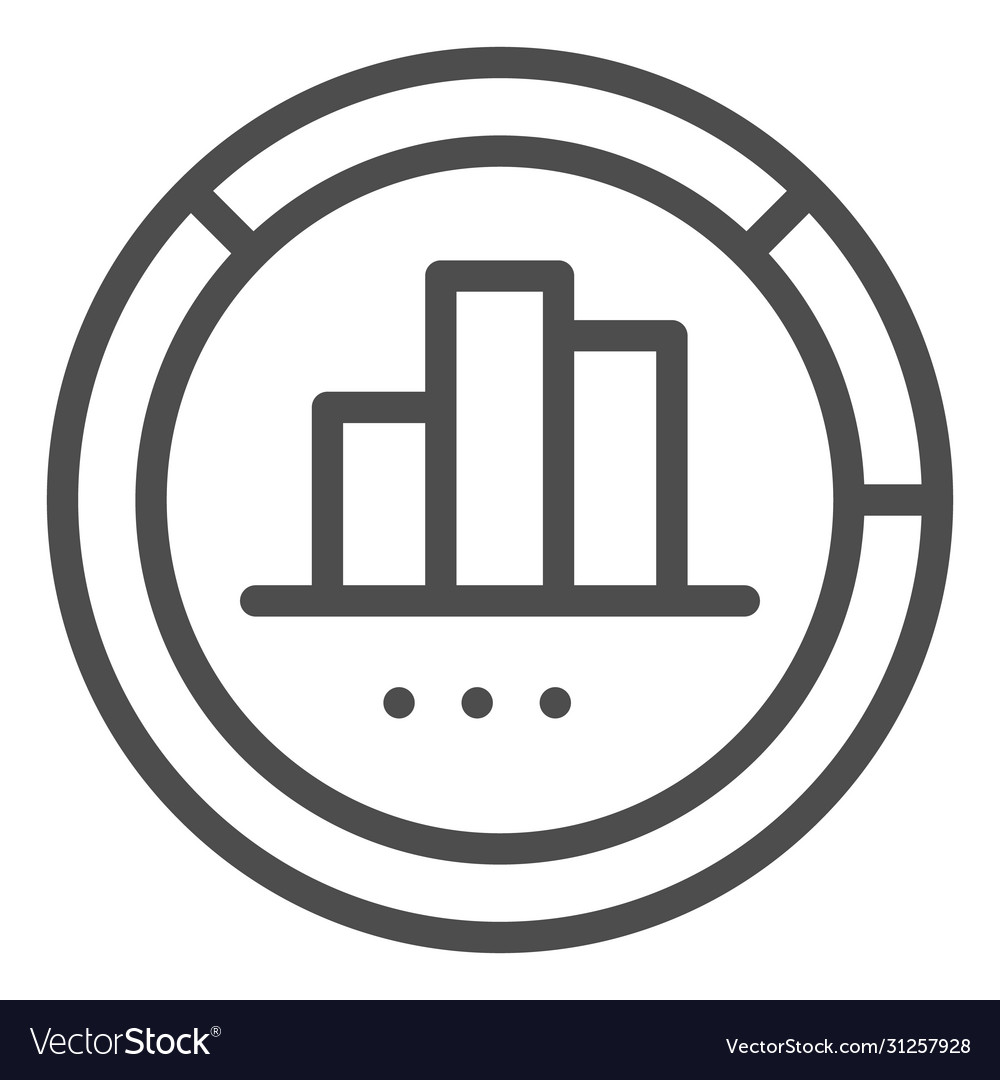 Diagrams circle and histogram line icon business vector image Diagrams circle and histogram line icon business