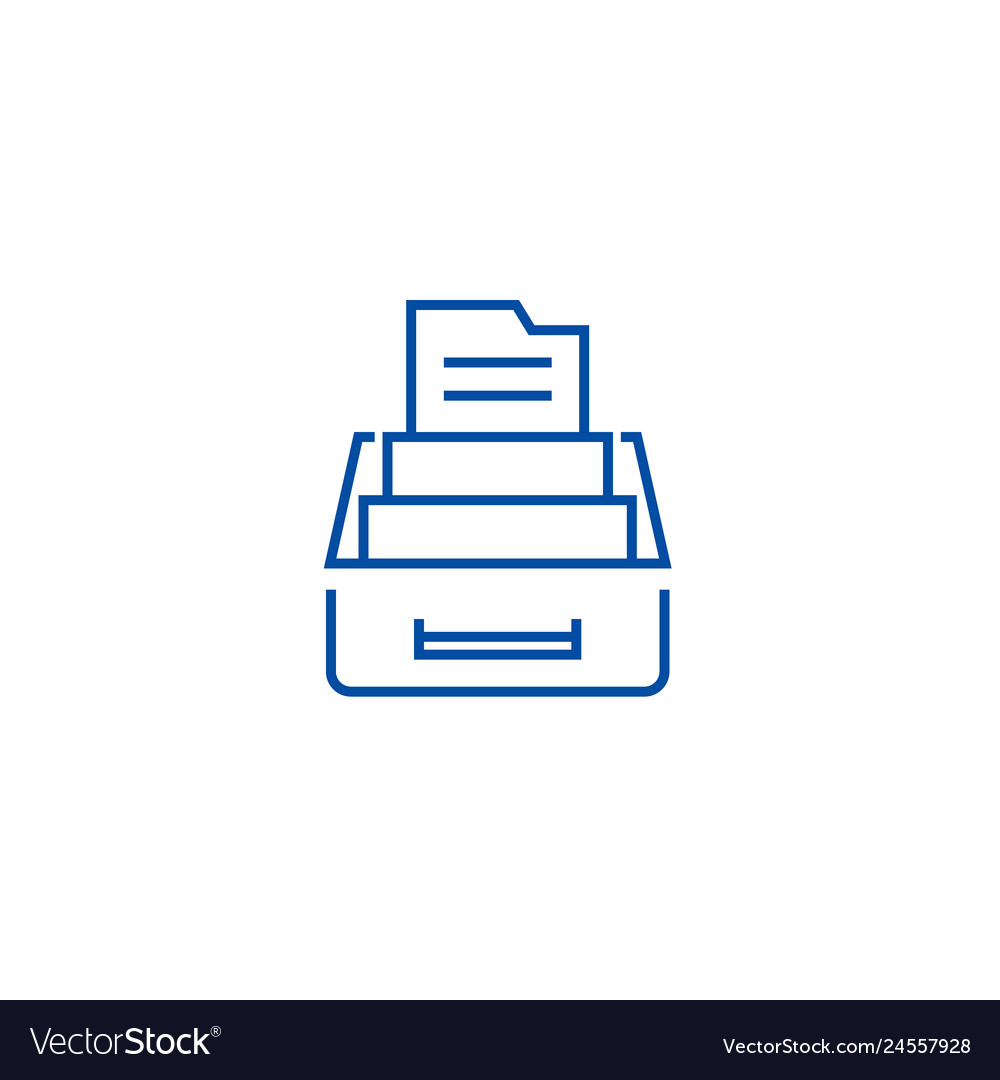 Document archivebox with files line icon concept vector image Document archivebox with files line icon concept