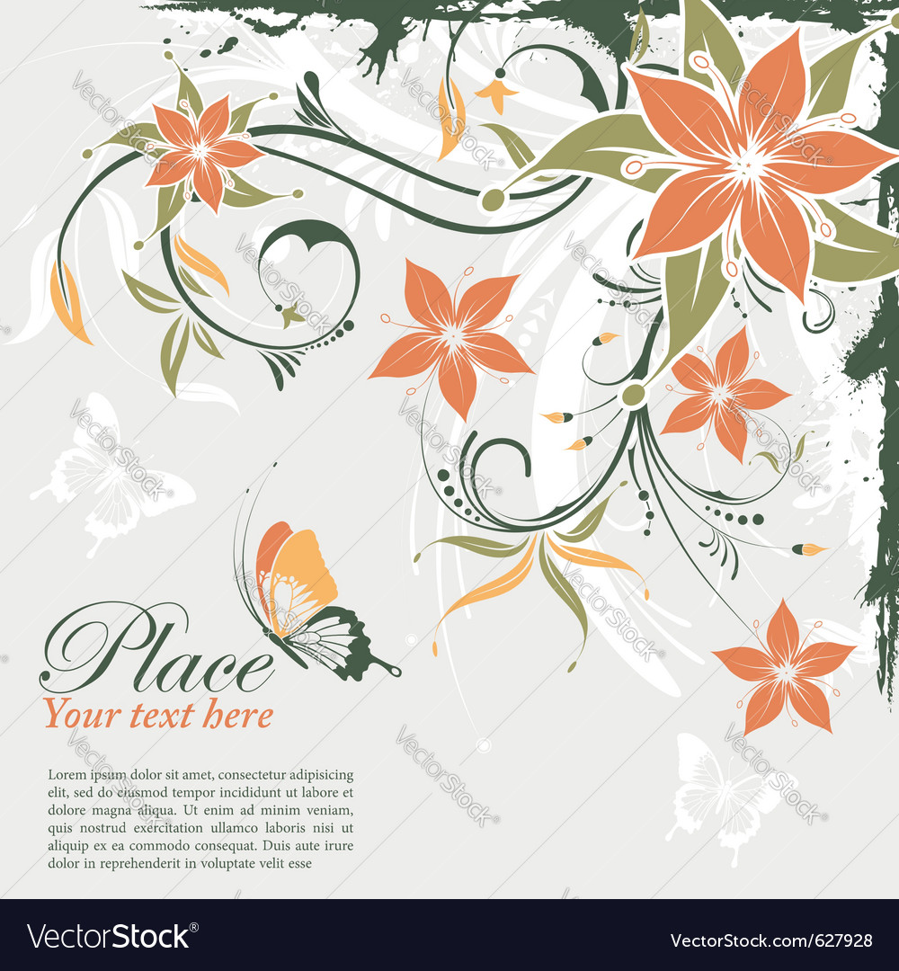 grunge decorative floral royalty free vector image free floral vector