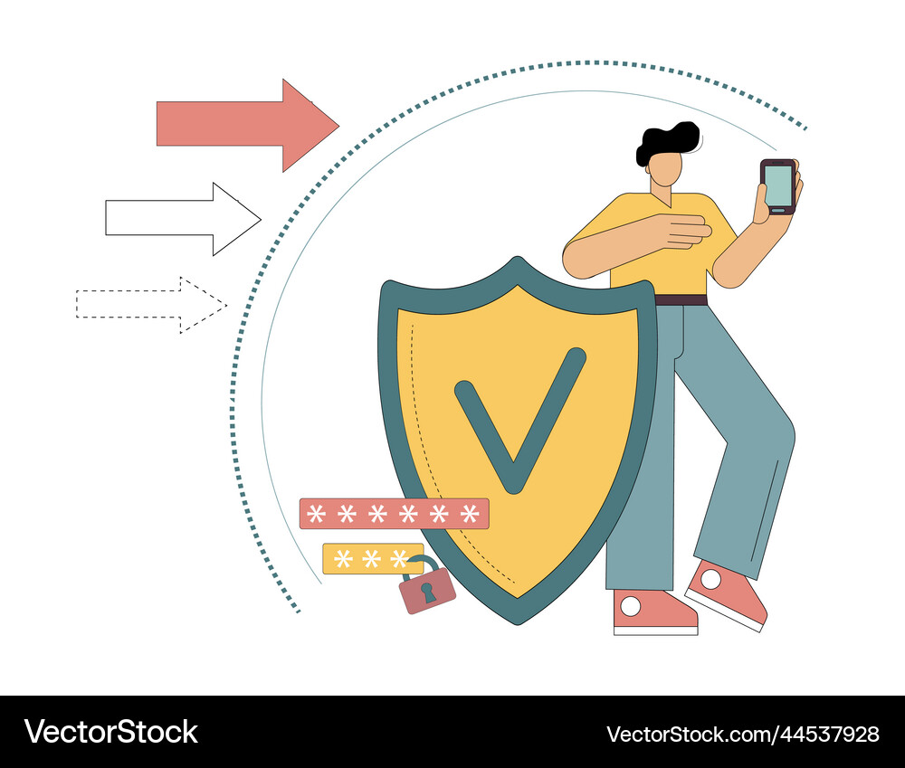 Information security mobile data protection Vector Image