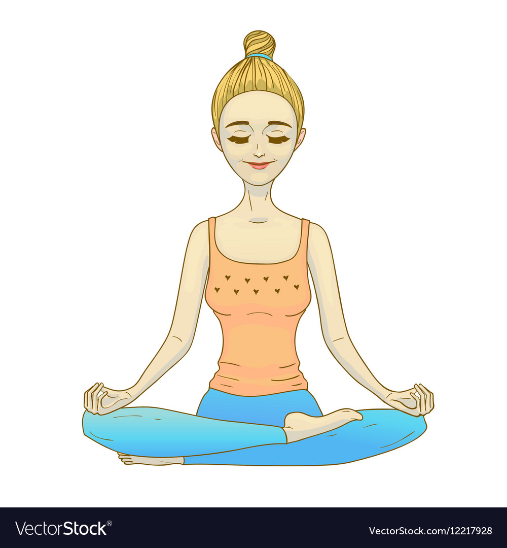 Meditating girl Royalty Free Vector Image - VectorStock