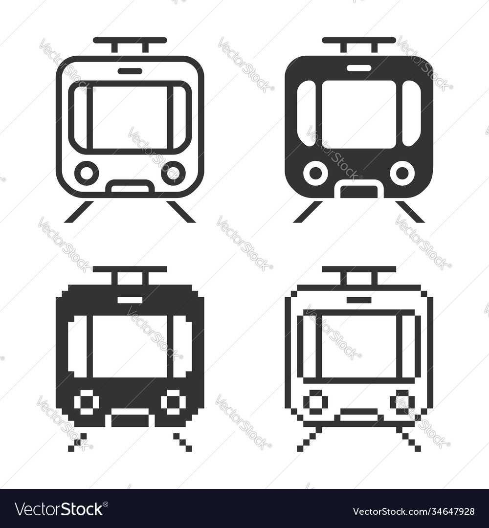 Monochromatic trami icon in different variants