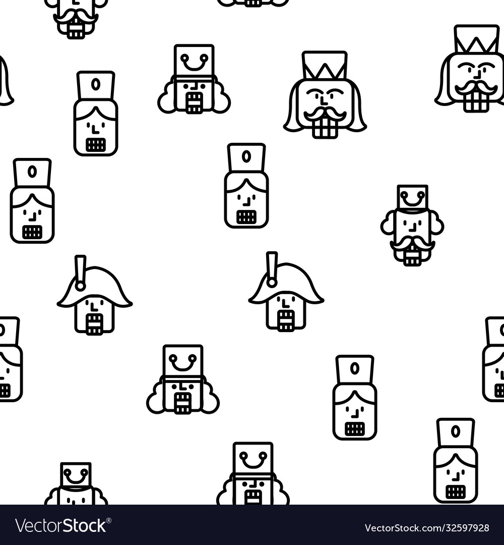 Nutcracker seamless pattern vector image Nutcracker seamless pattern
