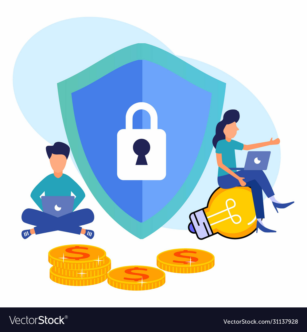 Printsoft concept protecting computer data vector image Printsoft concept protecting computer data