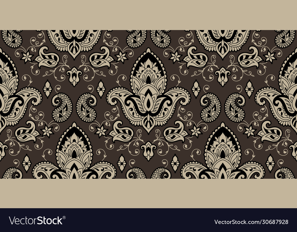 Rectangular seamless boho print design vector image Rectangular seamless boho print design