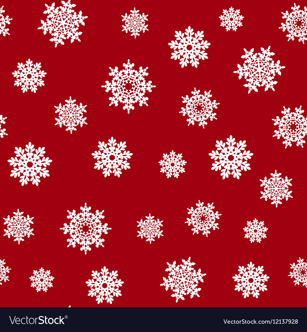 Red seamless snowflake pattern